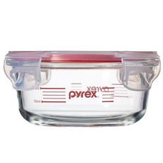 파이렉스 4면 밀폐 계량 저장용기 원형, 1개, 380ml