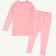 milk mile 孩童兩件式素色9分睡衣褲組