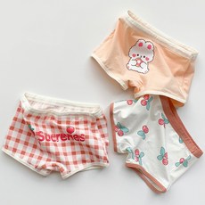 女童款微笑蘋果兔子四角內褲 3件組 MP712