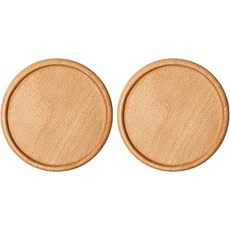 原木圓形杯墊 2入組, 自然圓