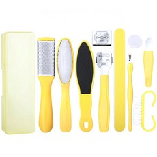 내모미해 발 각질 제거기 10종 세트 옐로우, 1세트