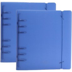 wannathis A6 正方形 PP 彩色活頁夾外殼 6孔, 03 藍色, 2個