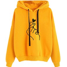 임산부 귀여운 손하트 프린팅 후드티