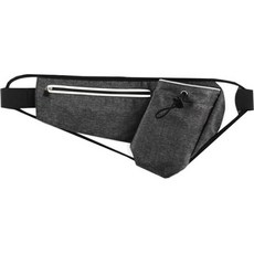 水壺口袋跑步腰包, 黑色