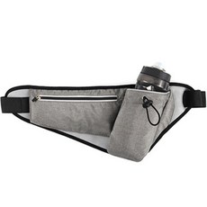 水瓶口袋跑步腰包, 灰色