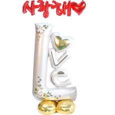 PARTYSHOW 氣球 LOVE WEDDING 鋁箔氣球 + 我愛你 鋁箔氣球 套組, 紅色(我愛你), 1套