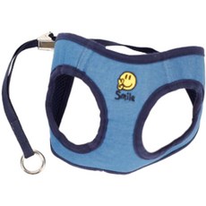 강아지 에이미 러브즈펫 산책필수품 스마일 하네스, 데님, 1개