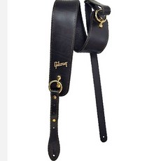 Gibson BRANDS 各種長度皮革吉他背帶 07 ASPS BLK, 1個
