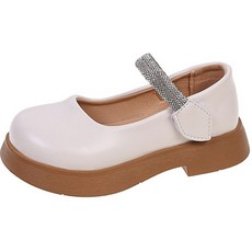 女童瑪麗珍貼鑽裝飾厚底鞋