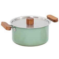 M.v.Eisenberg IH爐適用不鏽鋼陶瓷雙耳湯鍋+鍋蓋組, 淺綠色, 18cm(深鍋), 1組