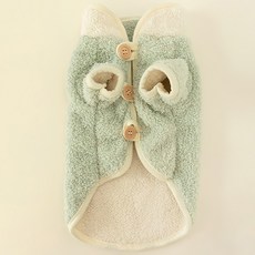 PASTEL PET 絨毛鈕扣寵物背心, 綠色