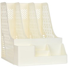 Mura桌上文件架 3層整理盒收納盒, 米色, 1個