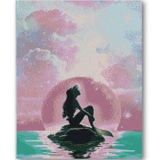 ADICO DIY LED 鑽石畫 美人魚 40 x 50 cm LB57, 混色, 1個