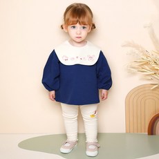 milkmile 童款小熊小兔子圖案翻領長袖上衣+長褲套裝