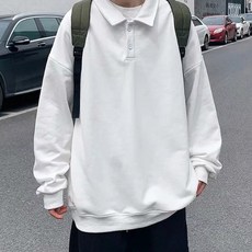 Eoripeul 男士秋季Oversize鈕扣翻領T恤