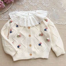 Edgeland 女童毛球針織開襟衫