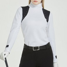 女性時尚肩部絎縫高領上衣 TS087