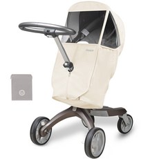 Manito 嬰兒車防曬罩, 奶油白(防曬罩)+隨機出貨(收納袋)