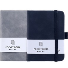 O-ON 彩色綁帶口袋絲絨A7手帳組, 1套, 黑色 + 灰色