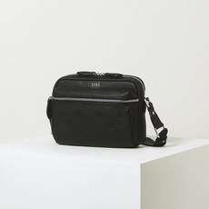 DAKS 拼色皮革單肩包, 黑色