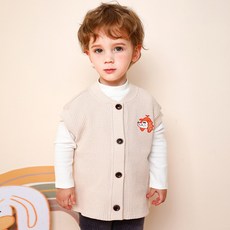 milk mile 童款微笑小狗插圖棉背心