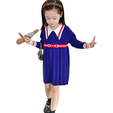 미소파파 여아용 티파니 뾰족 카라 니트 원피스