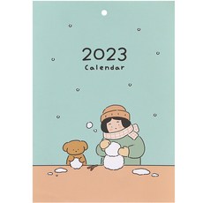 indigo A4插畫圖案掛曆, 混色, 1入