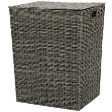 Casamia Home&House藤編圖案方形洗衣籃 80L, 灰色, 1個
