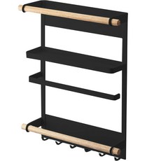 BELLOVIE 磁吸式冰箱置物籃架, 黑色