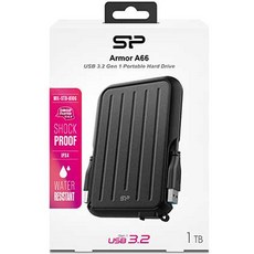 Silicon Power Armor A66外接硬碟 139.2*96*16.2mm, 1TB, 黑色 黑色