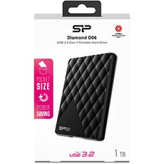 Silicon Power Diamond D06外接式硬碟 116*78*13mm, 黑色, 1TB