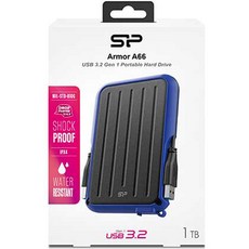 Silicon Power Armor A66外接硬碟 139.2*96*16.2mm, 1TB, 黑色 藍色