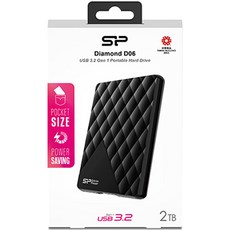 Silicon Power Diamond D06外接式硬碟 116*78*13mm, 黑色, 2048GB