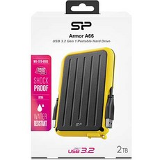 Silicon Power Armor A66外接硬碟 139.2*96*16.2mm, 2TB, 黑色 黃色