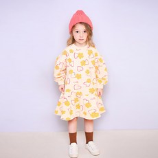 JELISPOON 女童心形花朵印花連身裙