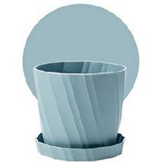 Luxi Home 感性園藝花盆 + 托盤組, 藍色