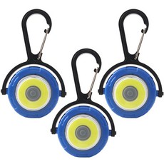 高功率登山扣旋轉型手電筒 藍色, 3個