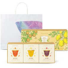 SSANGGYE 綜合水果風味茶包禮盒組+提袋, 橘子博士茶+檸檬洋甘菊茶+葡萄柚紅茶, 1組