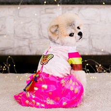 AMYLOVESPET 韓服寵物連身裙, 粉色的