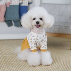 AMYLOVESPET 碎花韓服寵物連身裙, 黃色