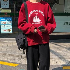 귀여운 펭퀸 프린팅 데일리 오버핏 맨투맨 임산부 상의 임부복
