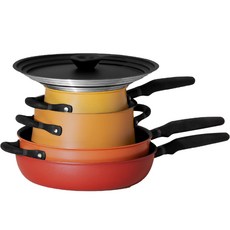 MEYER IH爐適用三層不沾塗層鍋具 Accent系列 6入, 單柄湯鍋+雙耳湯鍋+平底鍋+多用途鍋+多用途鍋蓋 2入, 混色