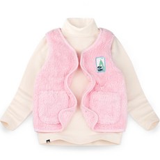 JELISPOON 孩童絨毛背心+高領長袖T恤