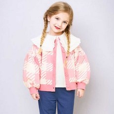 JELISPOON 女童款可愛心型格紋針織衫