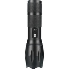 BizOn 變焦可調 LED 手電筒 XML-T6, 黑色的, 1個
