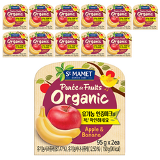 St MAMET 水果泥 95g 2入, 蘋果香蕉綜合口味, 12入