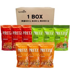 SAMJIN 蝴蝶脆餅組 香辣牛肉味+芥末味+切達起司味 300g 各3入, 1組, 2.7kg