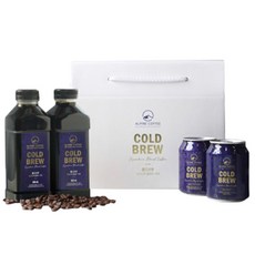 AlpineCoffee 經典冷萃咖啡禮盒組, 未稀釋咖啡 500ml 2入+罐裝咖啡 250ml 2入, 1組