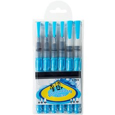 Belian按壓式水彩刷 藍色 6種, S, 1個