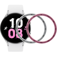 SPACE SHIELD 智慧手錶錶圈 2件組, 銀色, 玫瑰粉, 1個